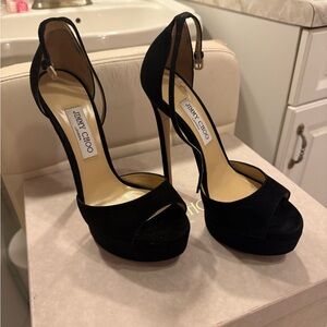 Jimmy Choo Max 150 Black Platform Heels pumps stilettos
